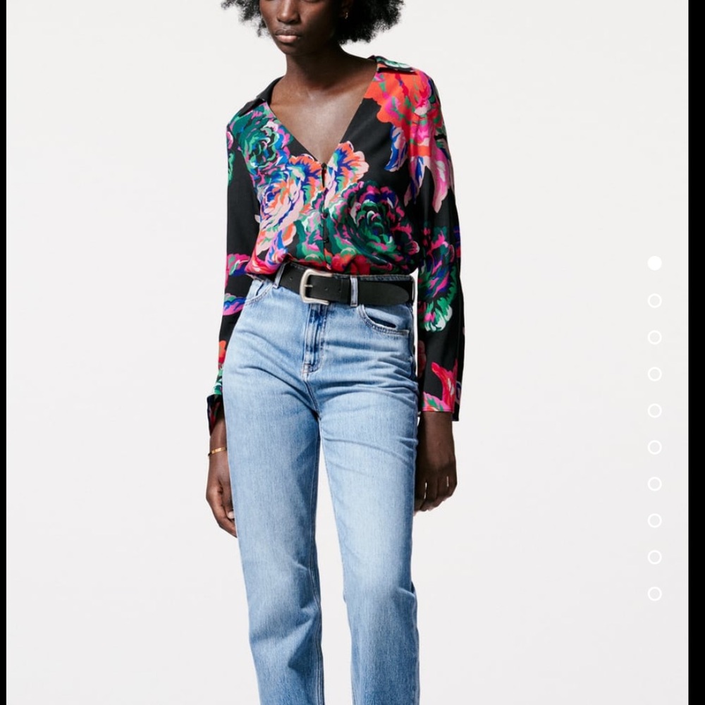 Zara flowy tropical floral  printed shirt - Picture 5 of 12